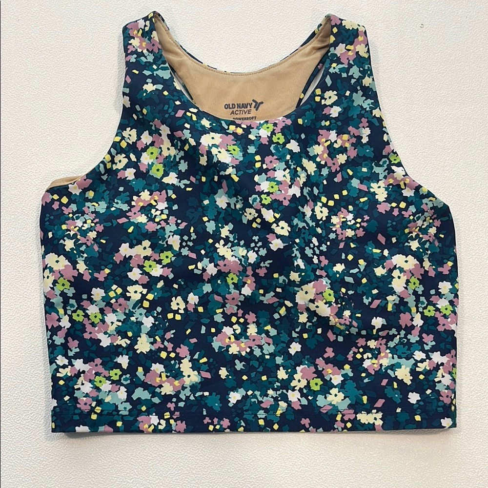Old Navy Blue Sleeveless Fitted Crop Tank